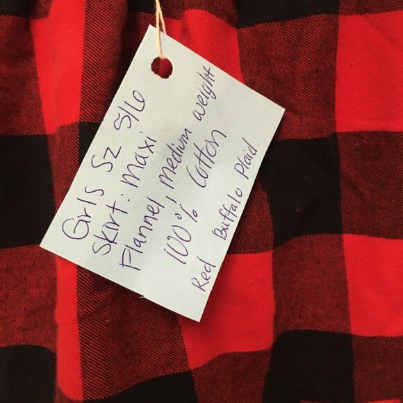Skirt Flannel Girls 5/6 Maxi Red Buffalo Plaid Ruffle Tiered Mom and Pop's Kids - Picture 3 of 9